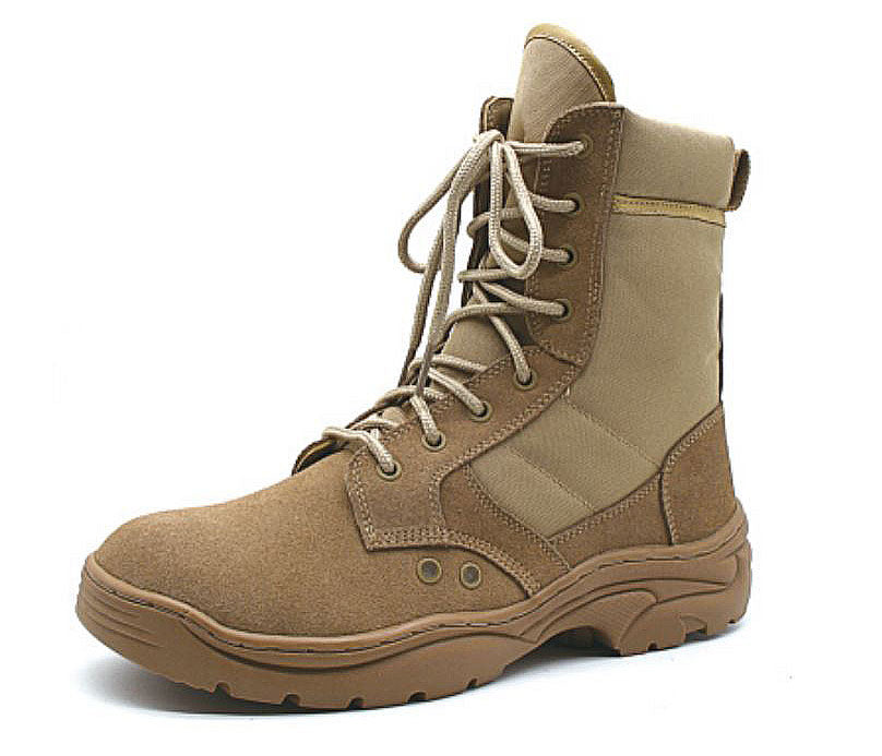 Brown Suede Leather Military Boots, Combat Boots, Tactical Boots