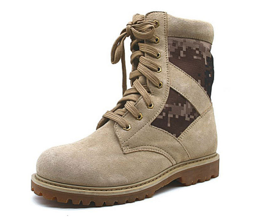 Brown suede Leather Military Army Combat Boots