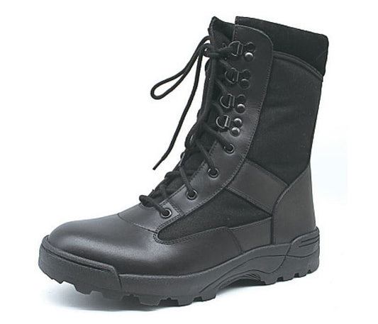 Black Leather Military Combat Jungle Boots