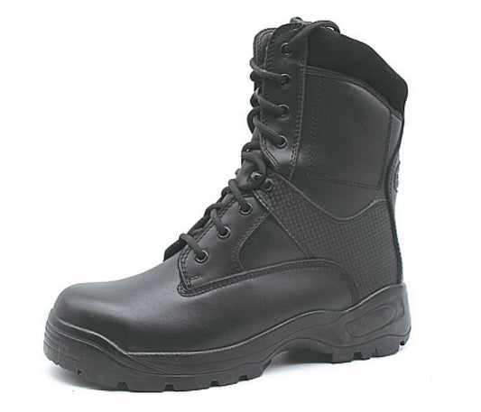 Black Leather Combat Police Boots