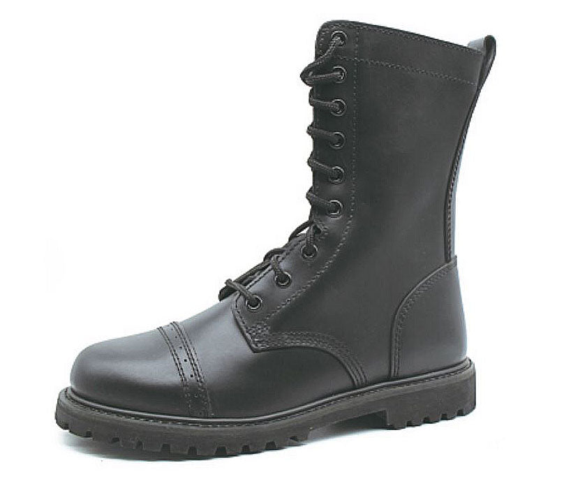 Black Leather Combat Military Tactical Boots