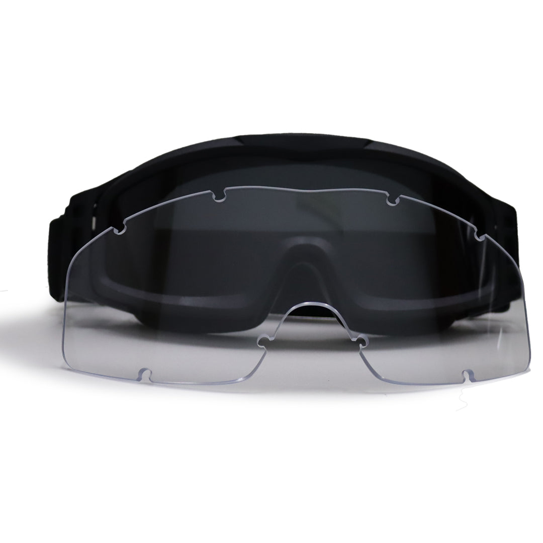 Military & Tactical Black Ballistic Goggle ANSI Z87.1 & EN 166 & MIL-PRF-32432A-3.8.4.2, Laser Protective Option