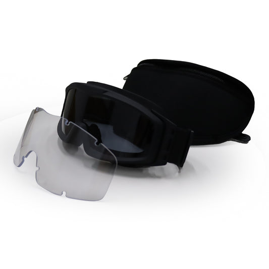 Military & Tactical Black Ballistic Goggle ANSI Z87.1 & EN 166 & MIL-PRF-32432A-3.8.4.2, Laser Protective Option