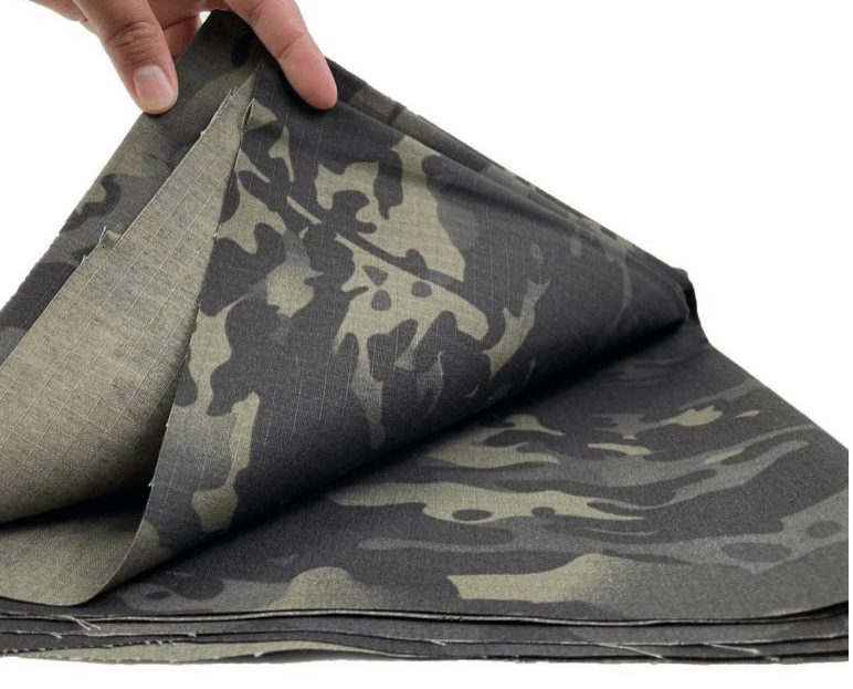 Poly/Cotton Twill Woodland Camouflage Black and gray