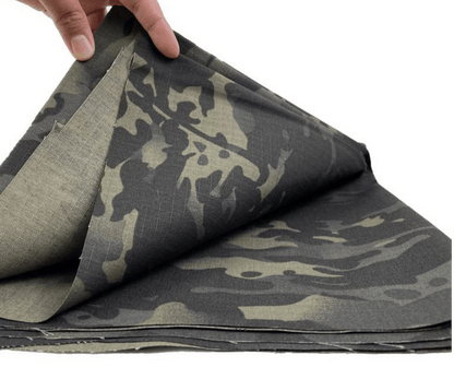 Poly/Cotton Twill Woodland Camouflage Black and gray