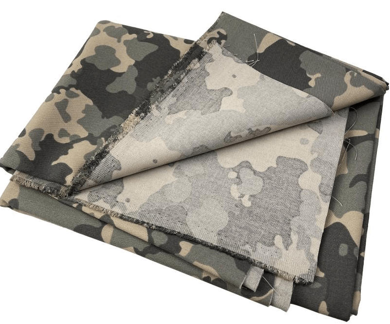 Poly/Cotton Twill Woodland Floral Printed Camouflage Textile, Brown/Yellow/Black/Grey